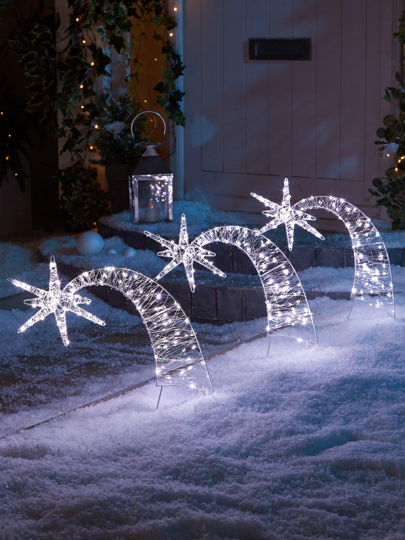 Very Home Set of 3 Shooting Star Pathfinders Outdoor Christmas Lights