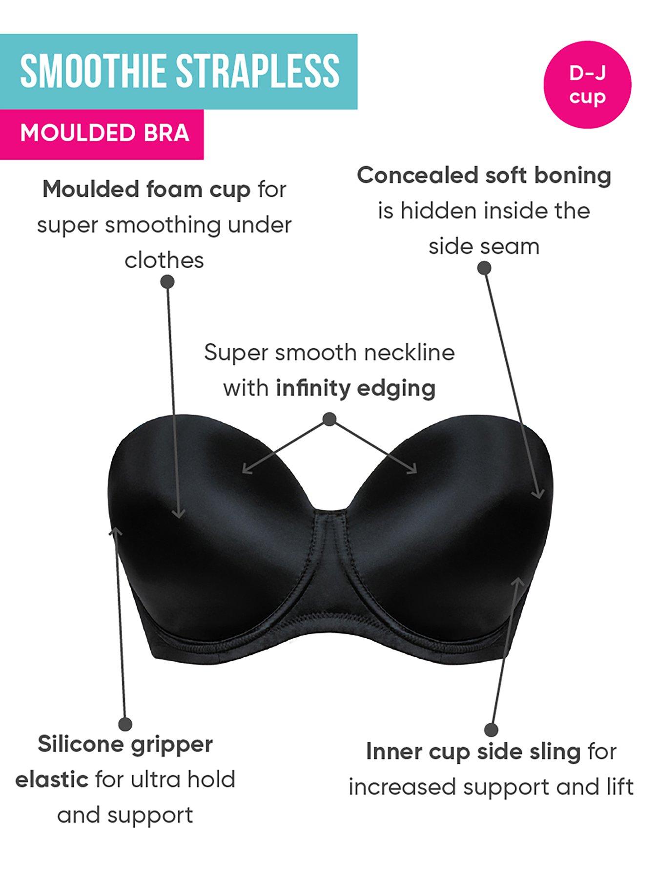 Image 6 of 6 of Curvy Kate Smoothie Strapless Moulded Bra - Black