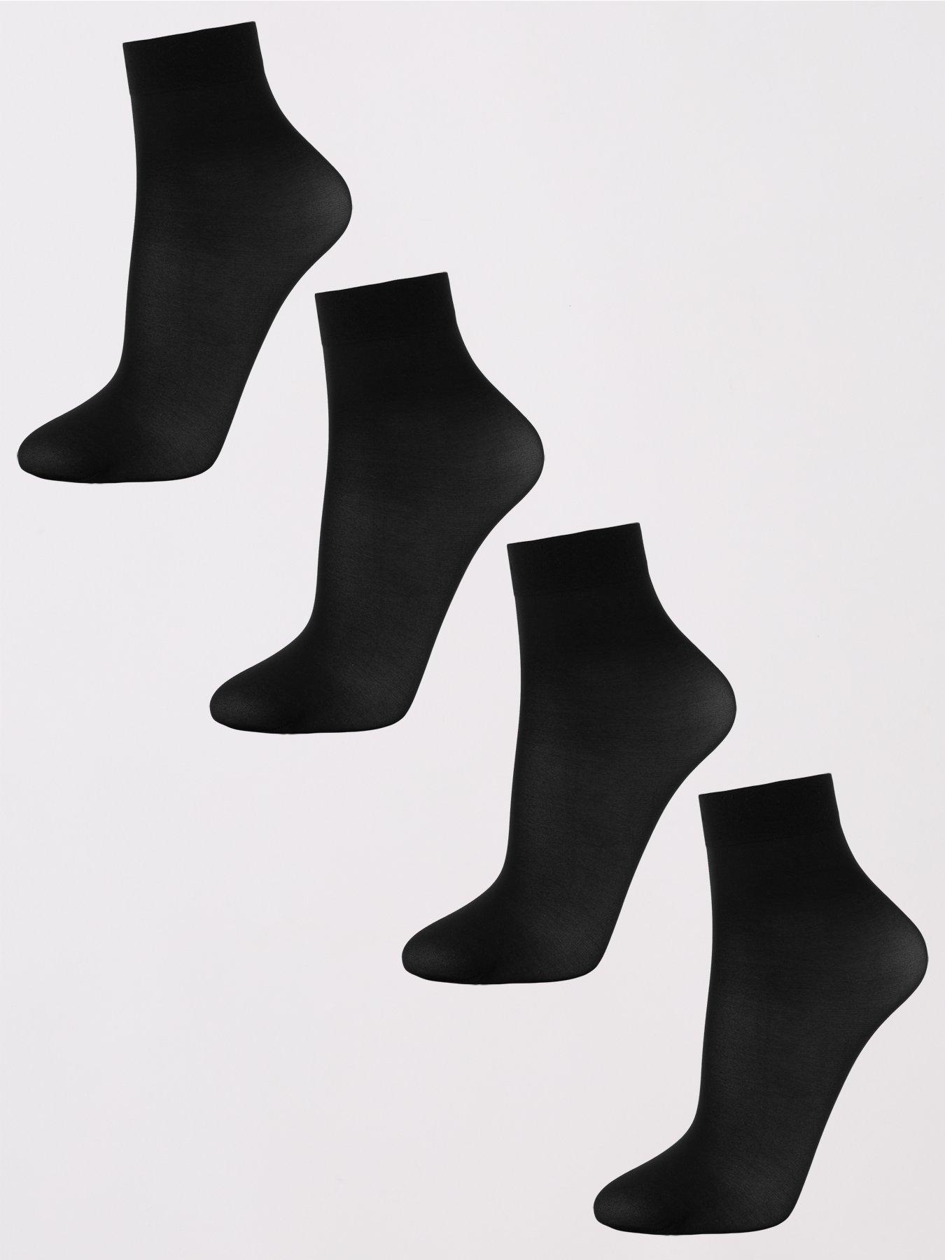 V by Very 4 Pack Ankle Pop Socks Black very.co.uk