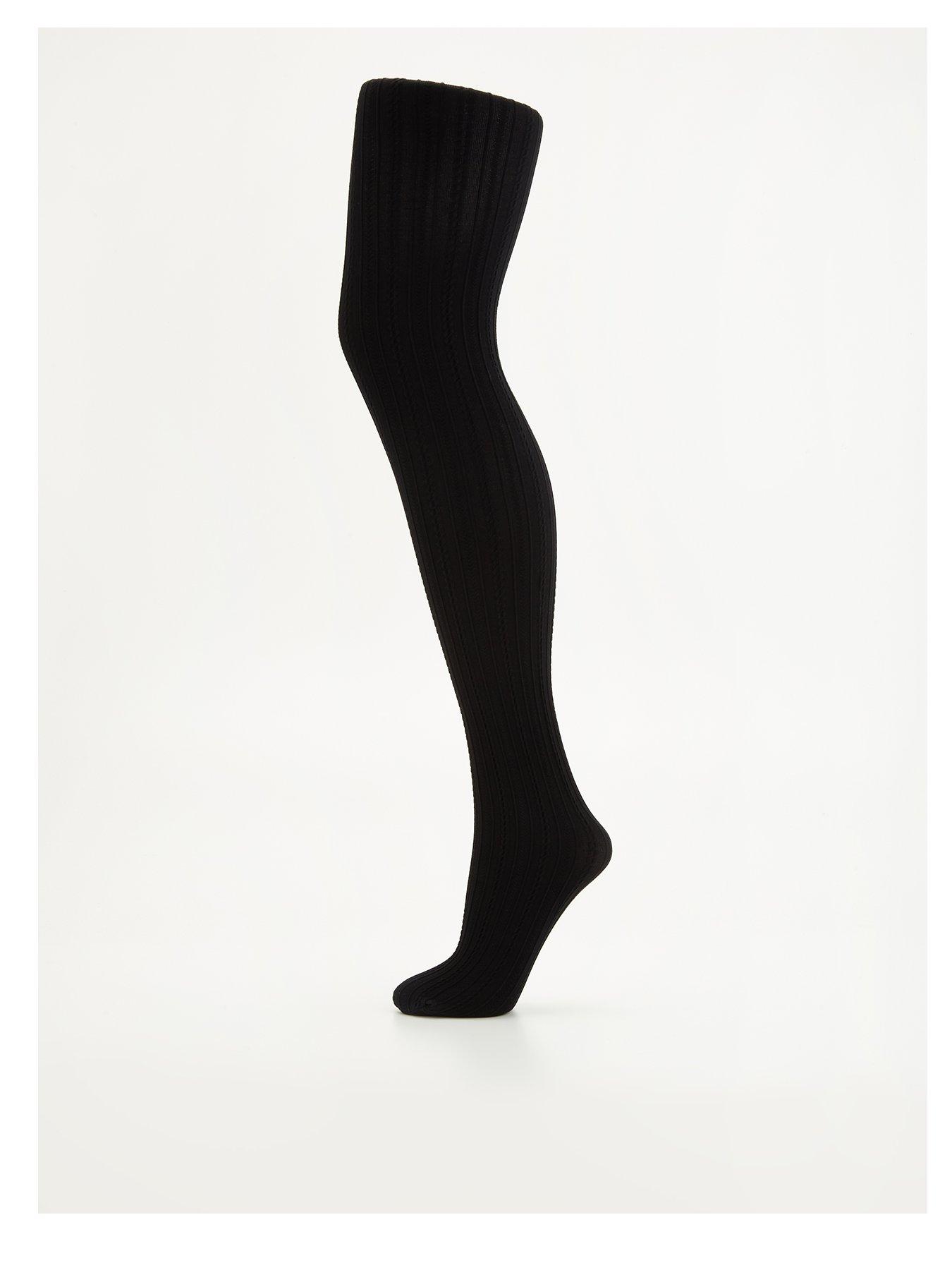V by Very Cable Tights - Black