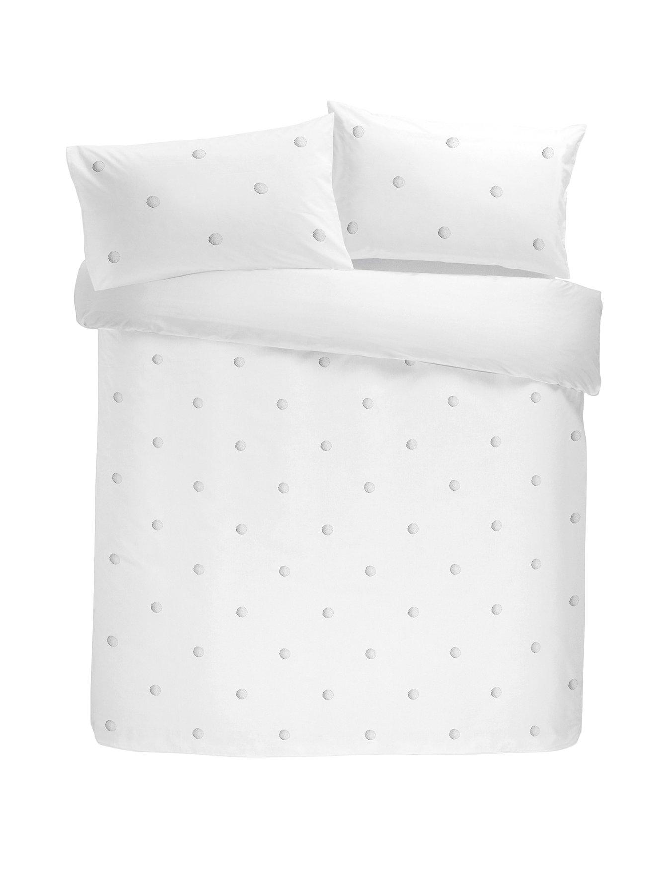 Appletree Dot Garden 100 Cotton Duvet Cover Set White very.co.uk