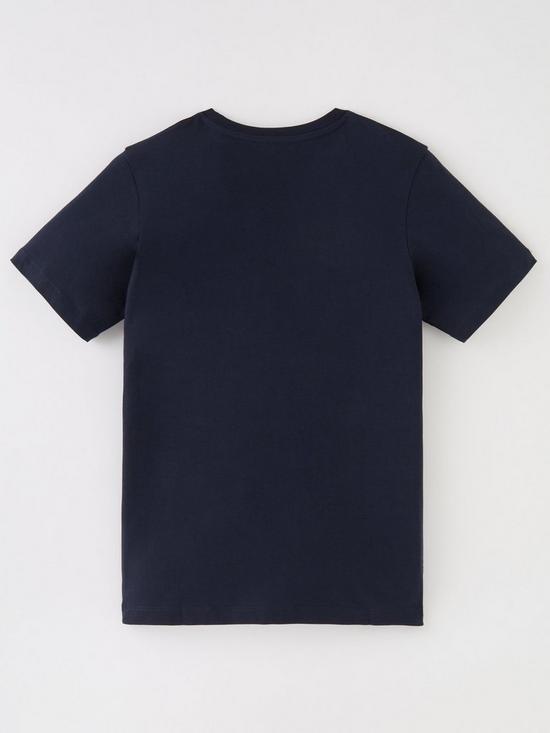 Jack & Jones Junior Boys Logo 2 Colour Short Sleeve Tshirt - Navy ...