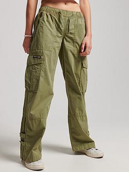 superdry vintage elastic cargo trouser - green