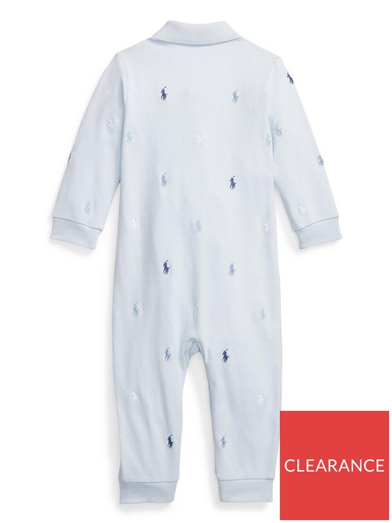 back image of ralph-lauren-baby-all-over-pony-one-piece-coverall-romper-beryl-blue