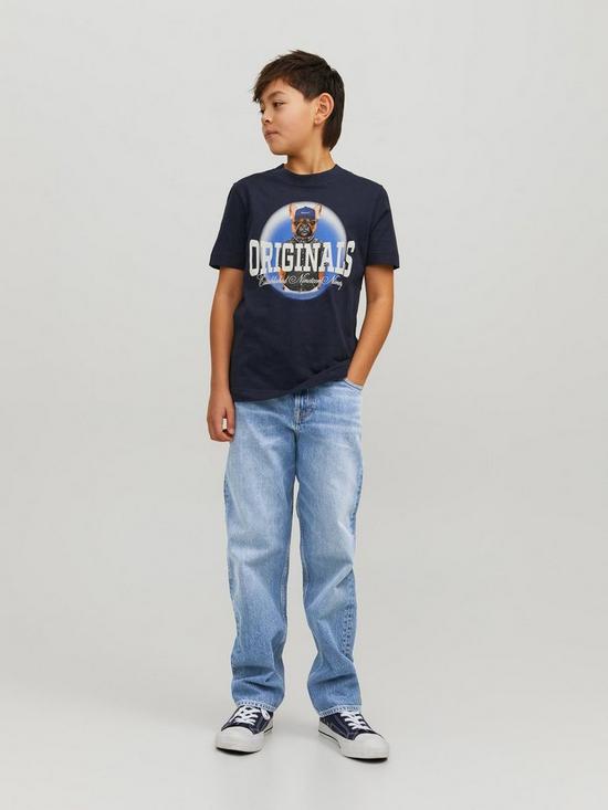 stillFront image of jack-jones-junior-boys-chris-original-920-loose-jeans-blue-denim