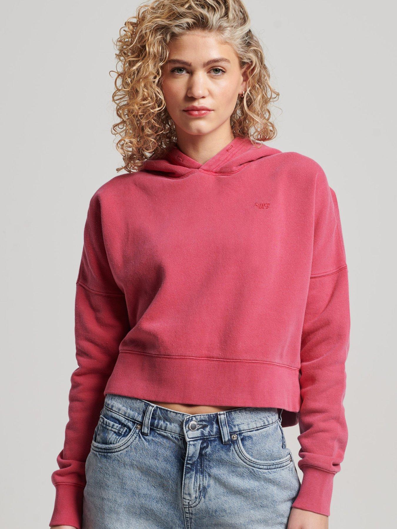 originals crop hoodie pink