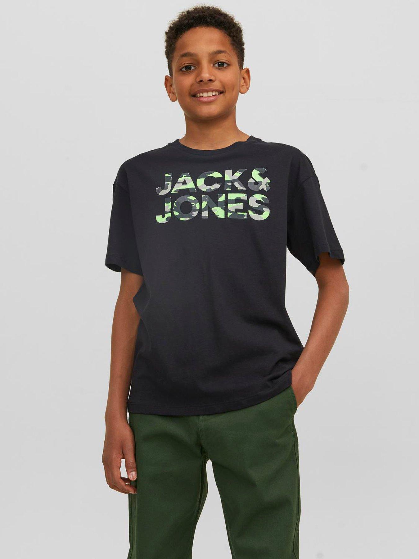 Jack & Jones Junior Boys Miles Short Sleeve Tshirt - Black | very.co.uk