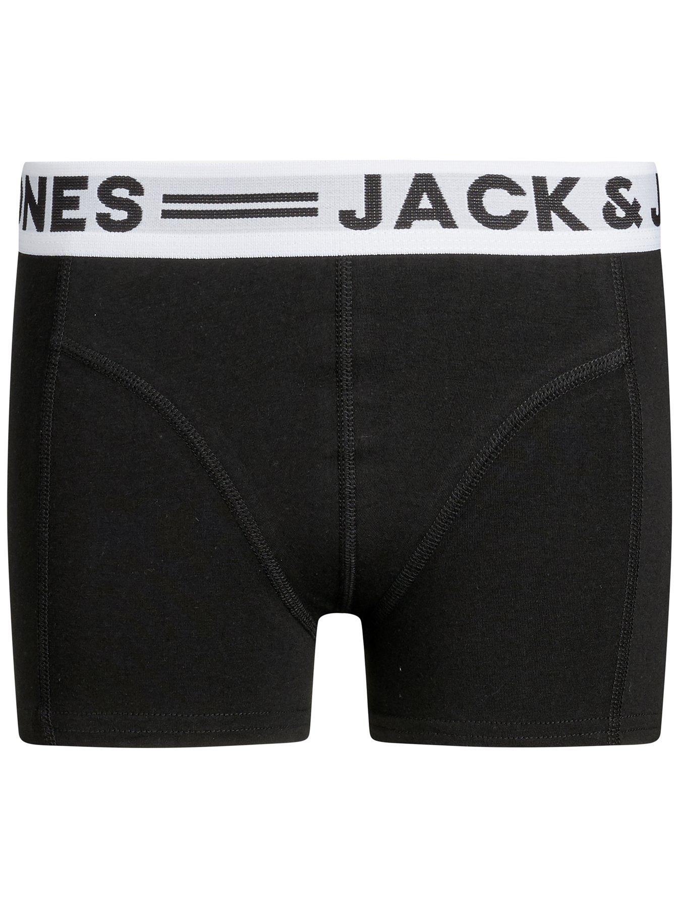 Image 4 of 4 of Jack & Jones Junior Boys Sense 3 Pack Trunks - White/Grey/Black