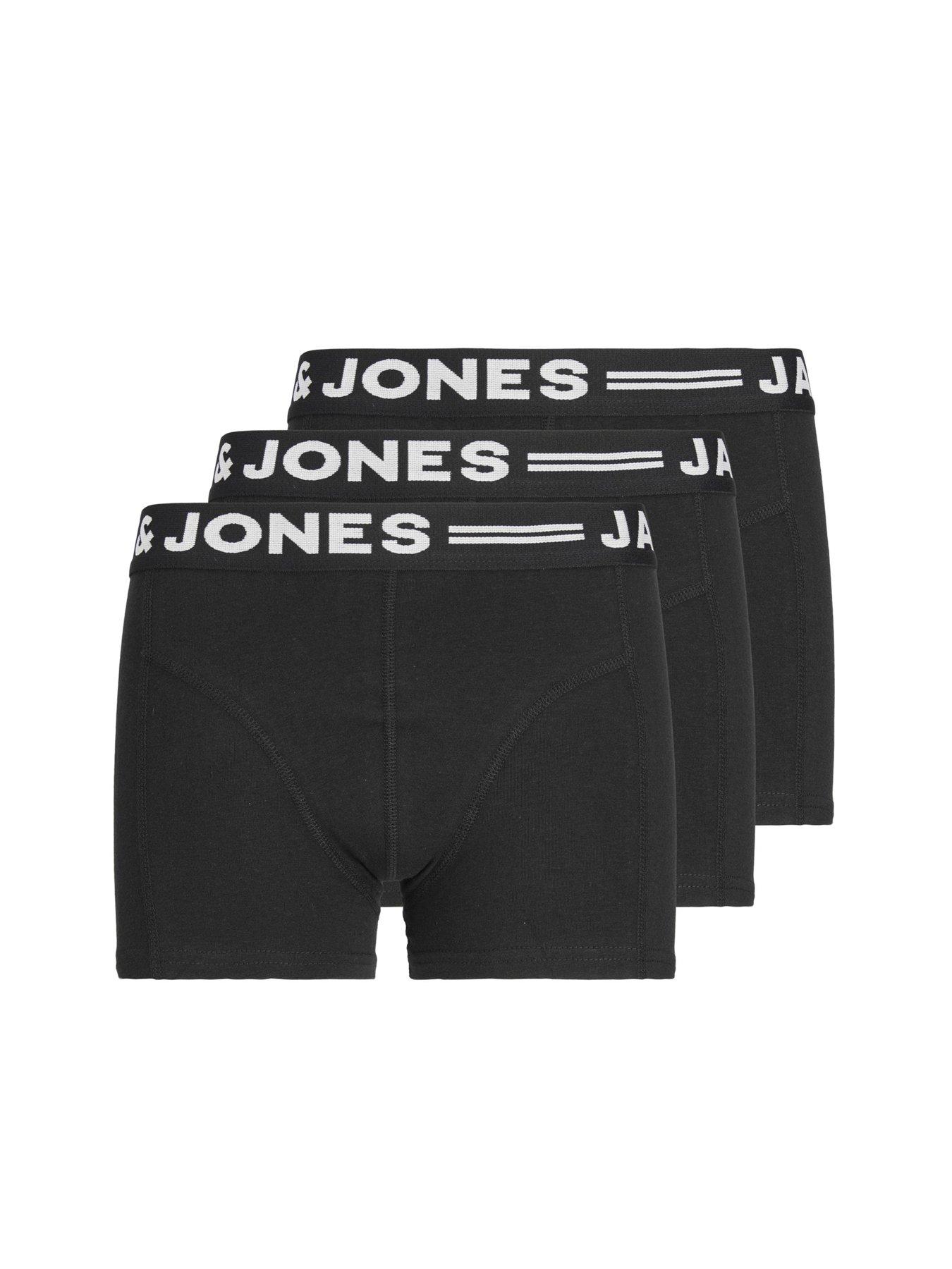 Jack & Jones Junior Boys Sense 3 Pack Trunks - Black