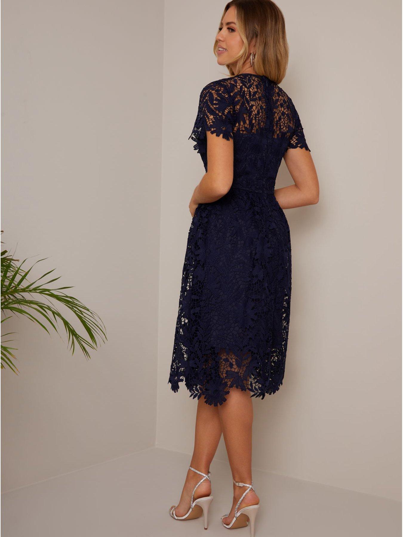 Chi chi london fit best sale & flare lace dress