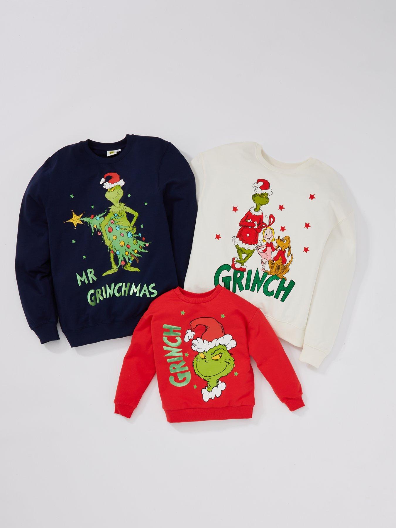 Kids Grinch Family Christmas Sweatshirt Red