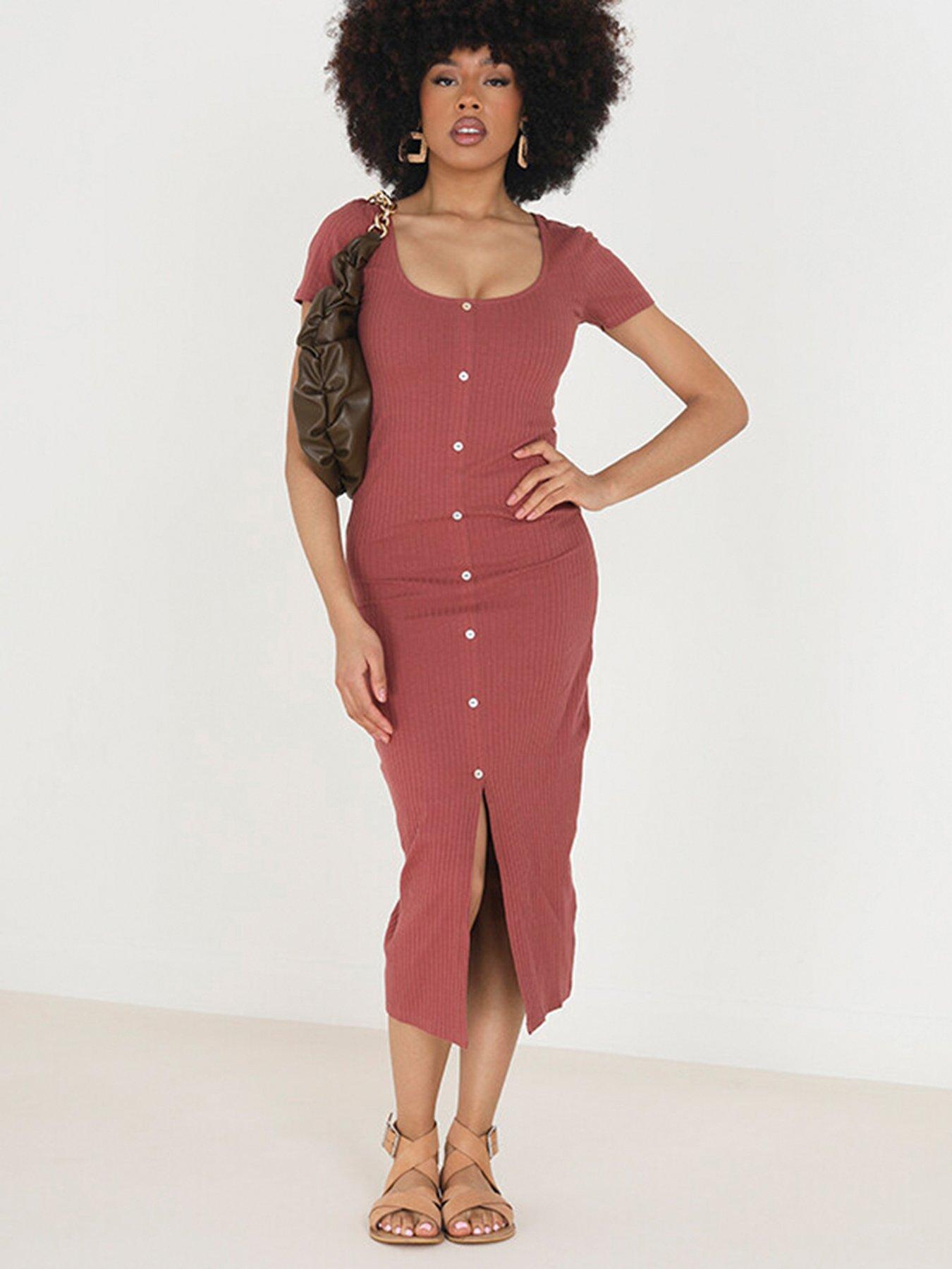 Midi dress hot sale buttons