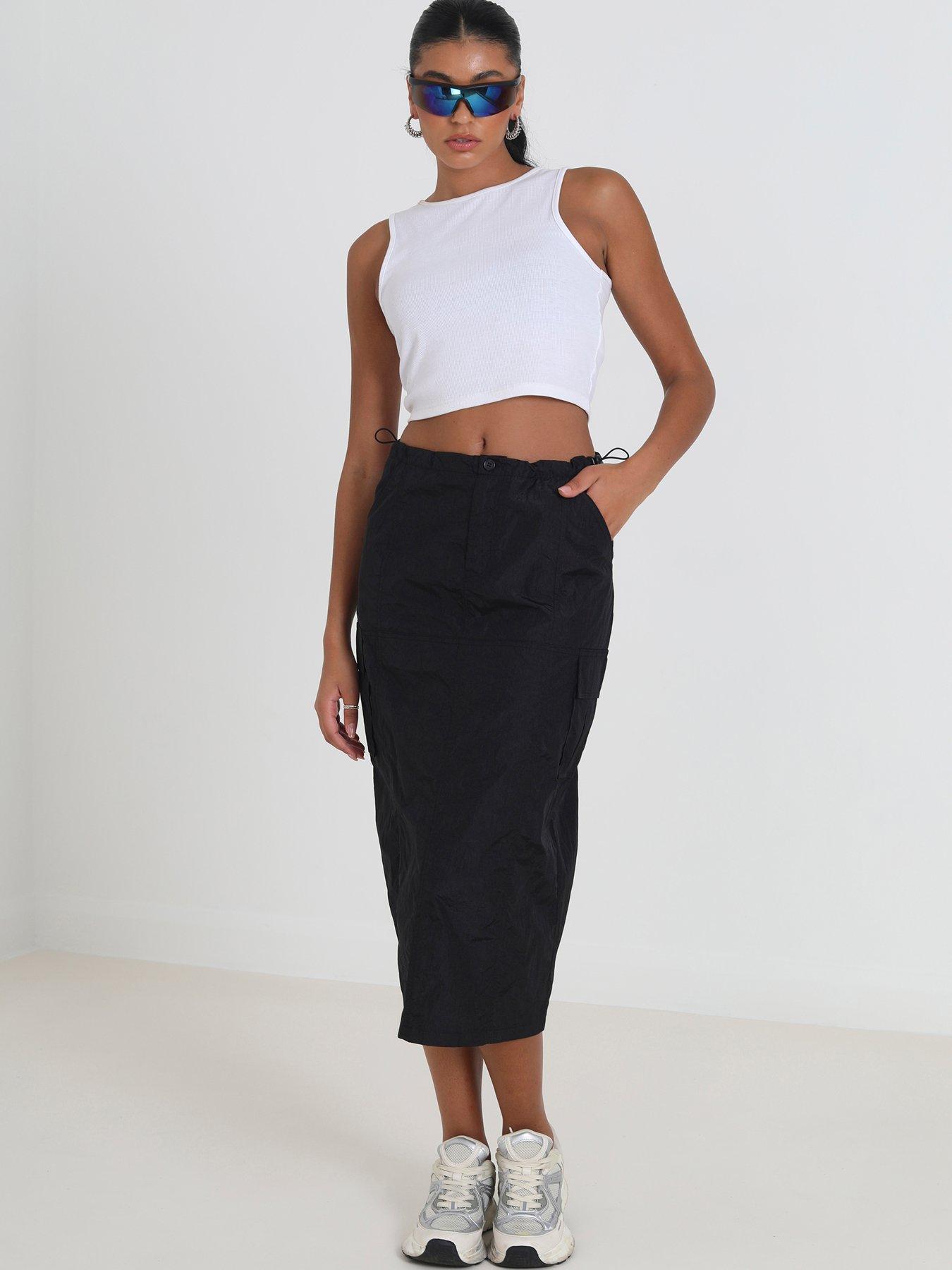 Black midi outlet skirt uk