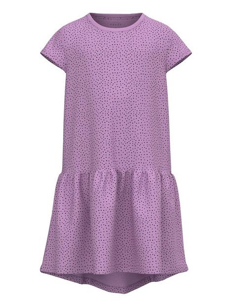 name-it-girls-spot-print-short-sleeve-dress-violet-tulle