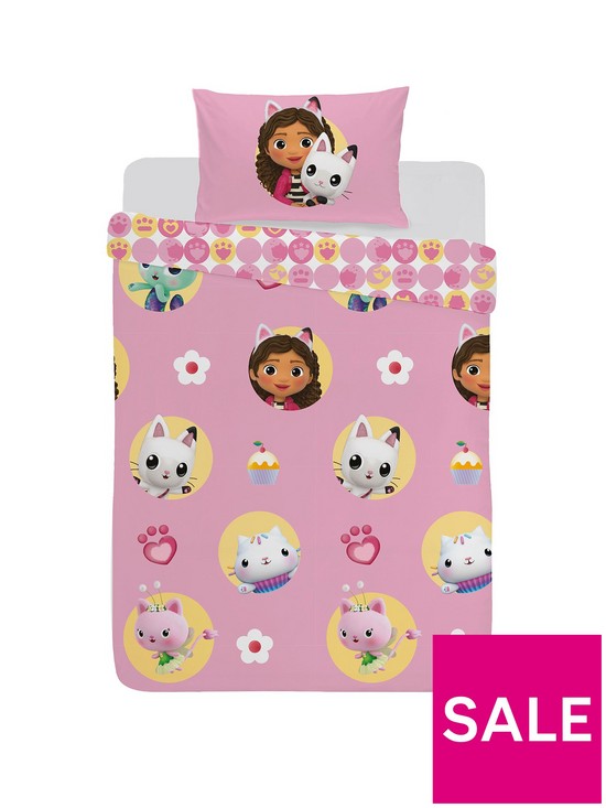 stillFront image of gabbys-dollhouse-gabby-and-friends-duvet-cover-set-pink