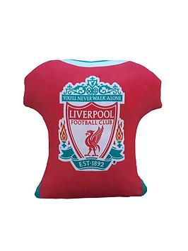 Product photograph of Liverpool Fc Shirt Shaped Cushion from very.co.uk