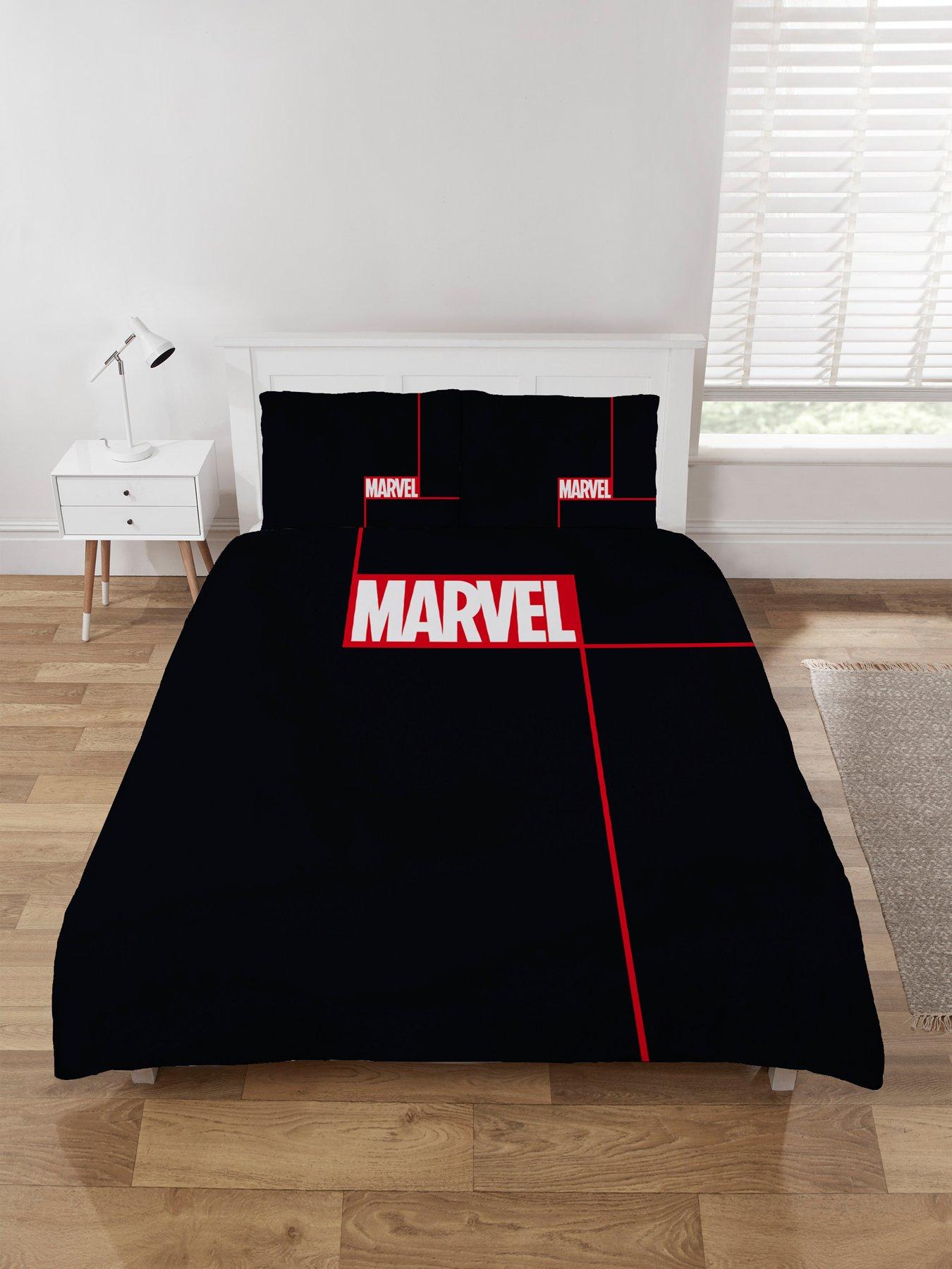 Product photograph of Marvel Logo Art Double Duvet Set - Multi from very.co.uk