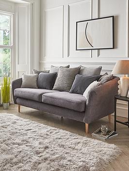 Product photograph of Very Home Lisa Fabric 3 Seater Scatterback Sofa - Grey - Fsc Reg Certified from very.co.uk