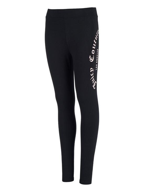 front image of juicy-couture-girls-leggings-jet-black