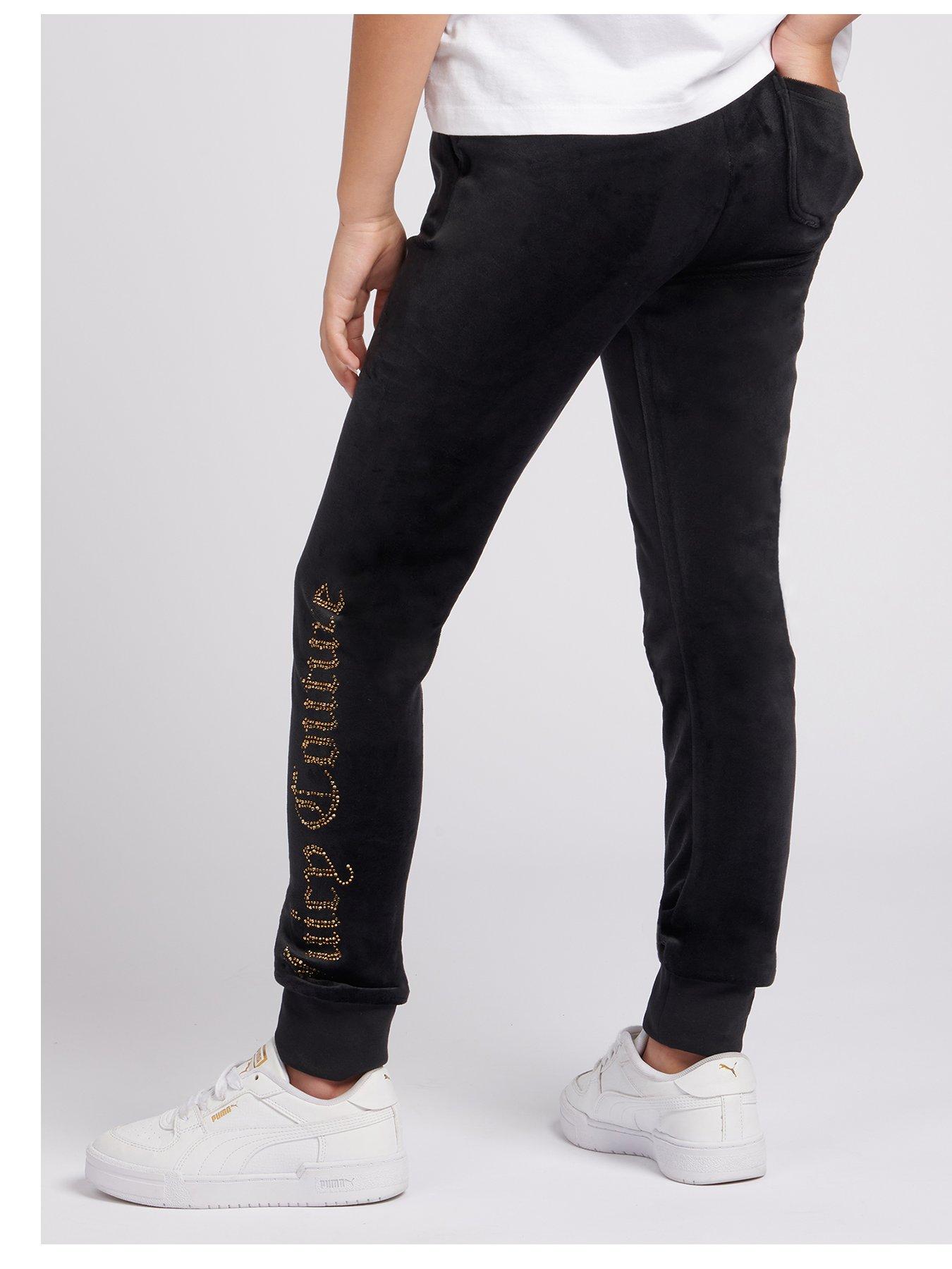 JUICY COUTURE, Girls Diamante Velour Bootcut Joggers
