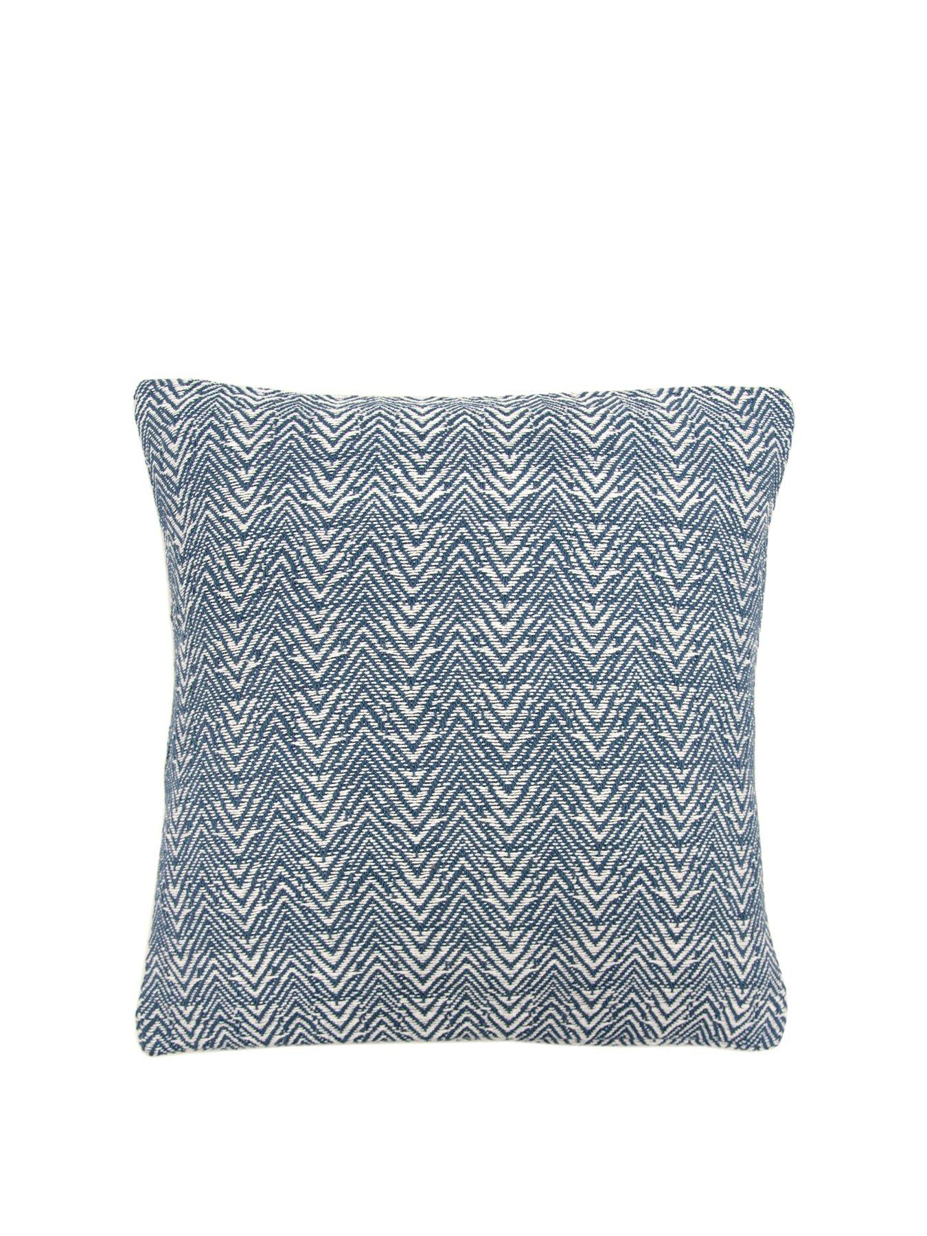 Appletree Herringbone Cushion Blue Very