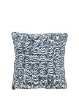 Product photograph of Appletree Herringbone Cushion Blue from very.co.uk