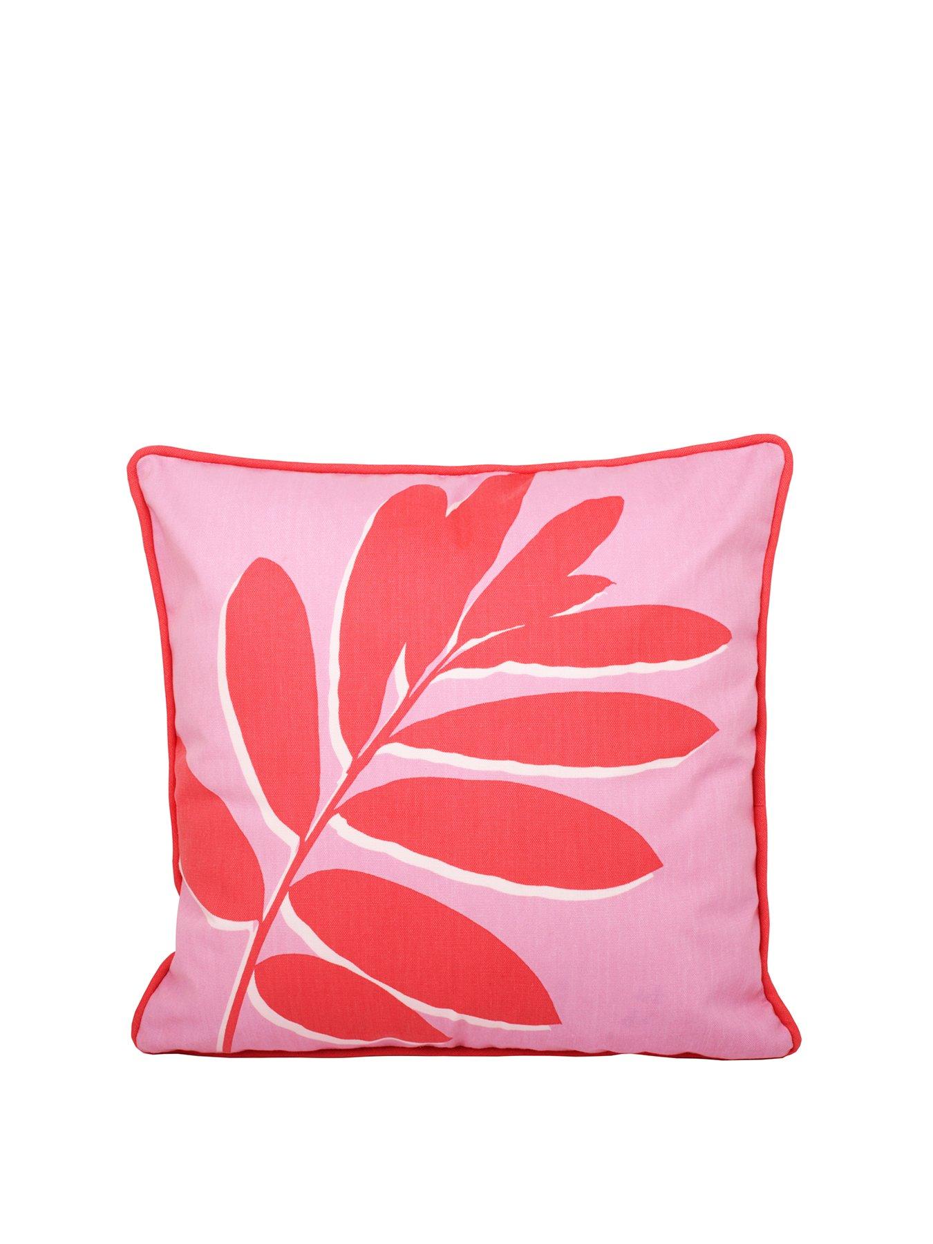 Product photograph of Fusion Leaf Outdoor Cushion Pink from very.co.uk