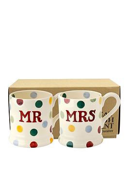 Product photograph of Emma Bridgewater Gift Boxed Polka Dot Mr Amp Mrs Mugs Ndash Set Of 2 from very.co.uk