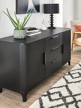 Product photograph of Very Home Carina Large Sideboard - Black from very.co.uk