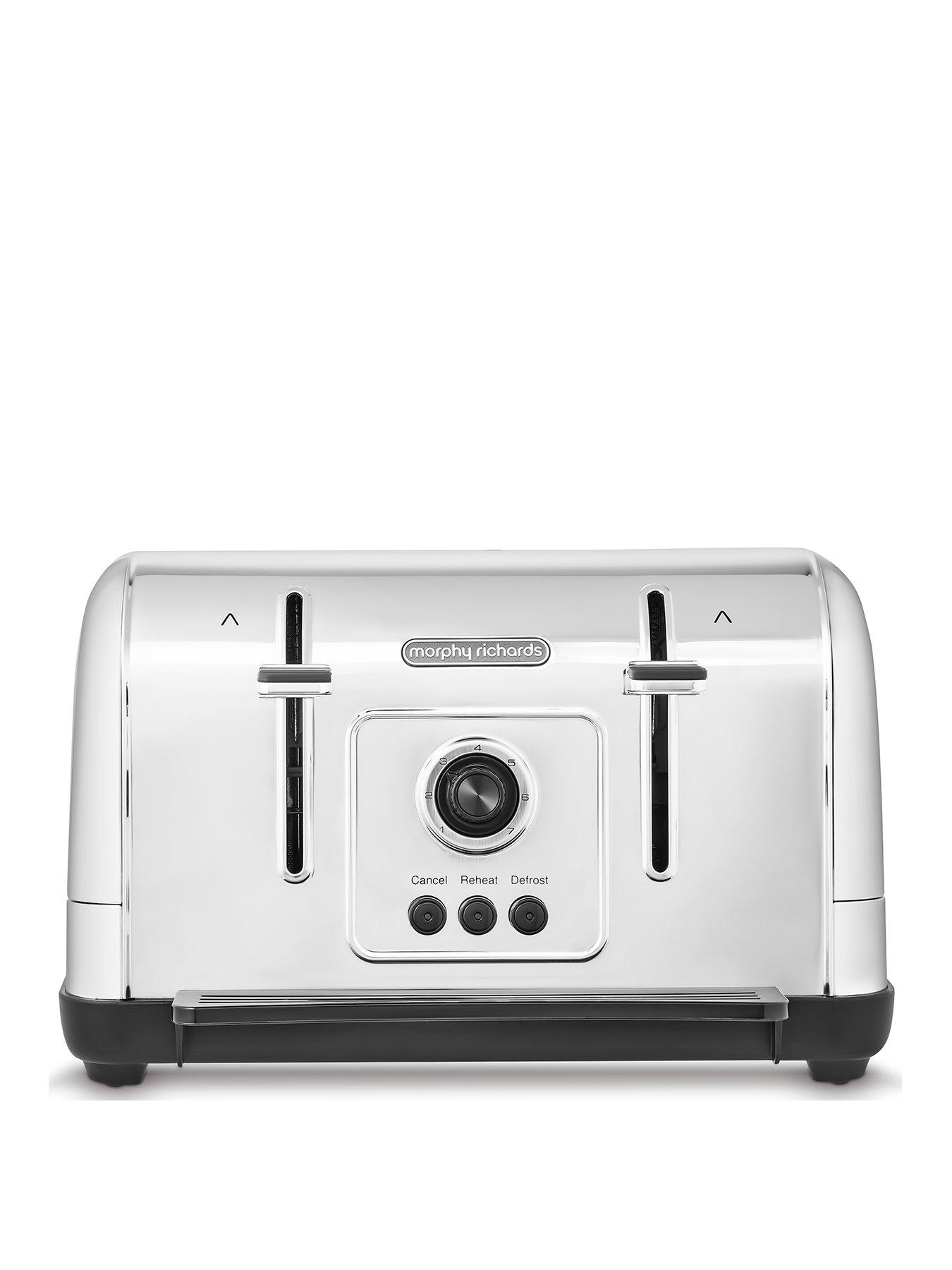 Product photograph of Morphy Richards Venture 240130 4 Slice Toaster - Brushed Stainless Steel from very.co.uk