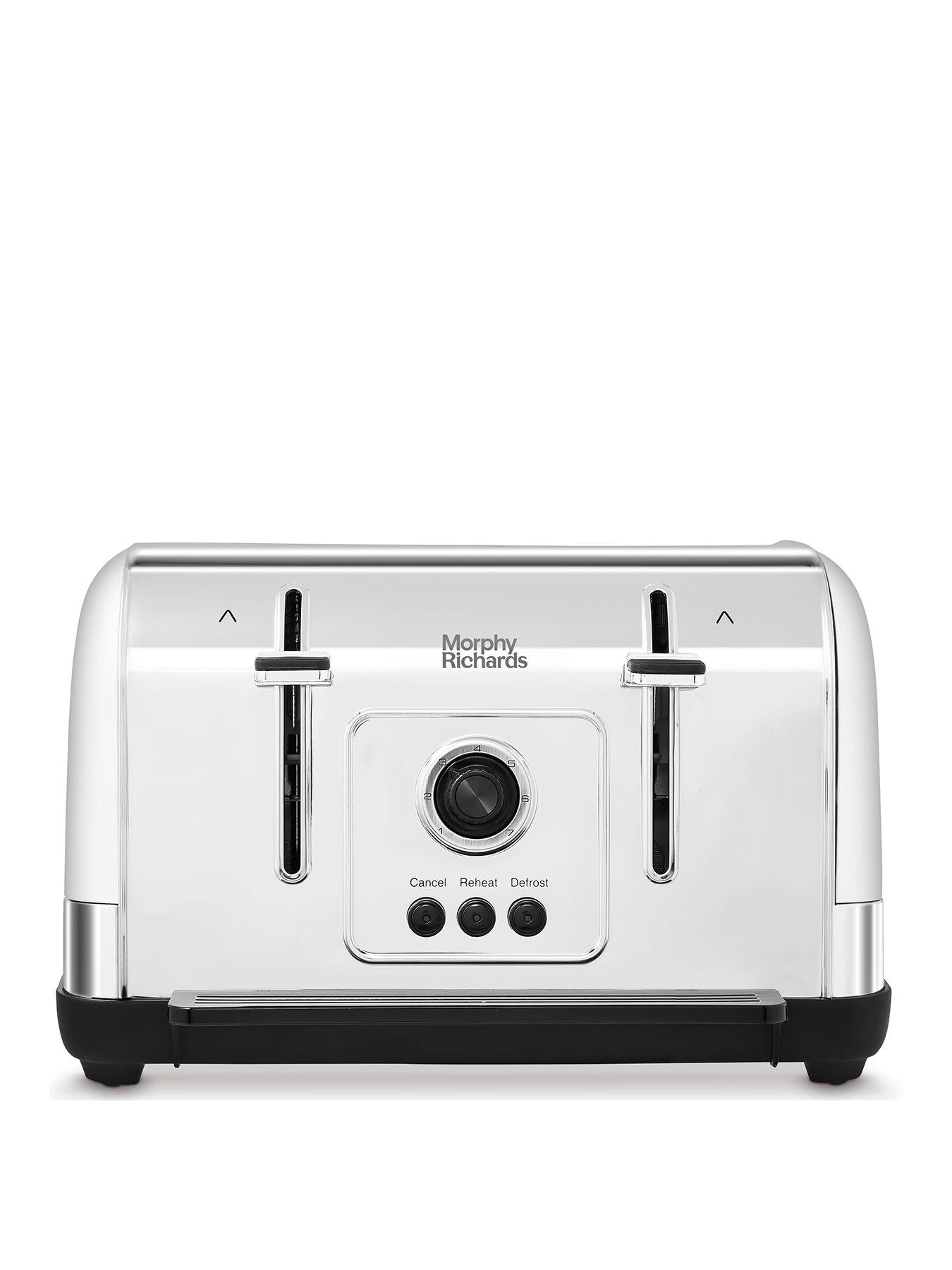 Product photograph of Morphy Richards Venture 240134 4 Slice Toaster - White from very.co.uk
