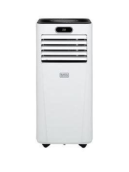 Black & Decker 9000 Btu Portable 3-In-1 Smart Air Conditioner, Dehumidifier, Cooling Fan, Sleep Mode, 24 Hour Timer, Remote Control, White, 1005W, Bxac40025Gb