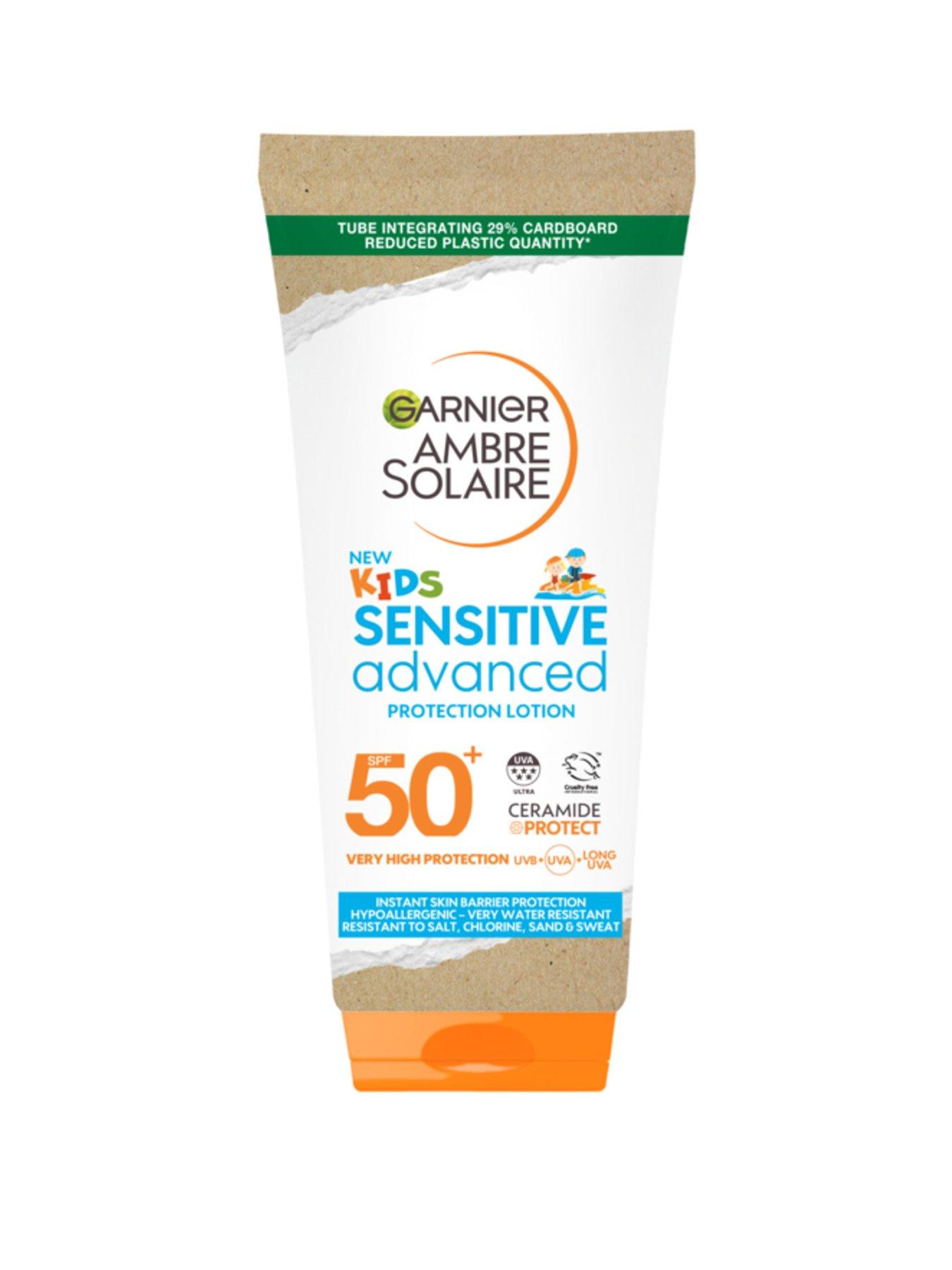 Image 1 of 5 of Garnier Ambre Solaire SPF 50+ Sensitive Advanced Kids Hypoallergenic Sun Cream Lotion 175ml