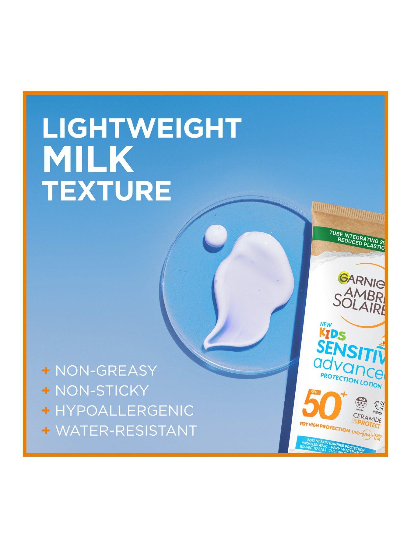 Image 2 of 5 of Garnier Ambre Solaire SPF 50+ Sensitive Advanced Kids Hypoallergenic Sun Cream Lotion 175ml