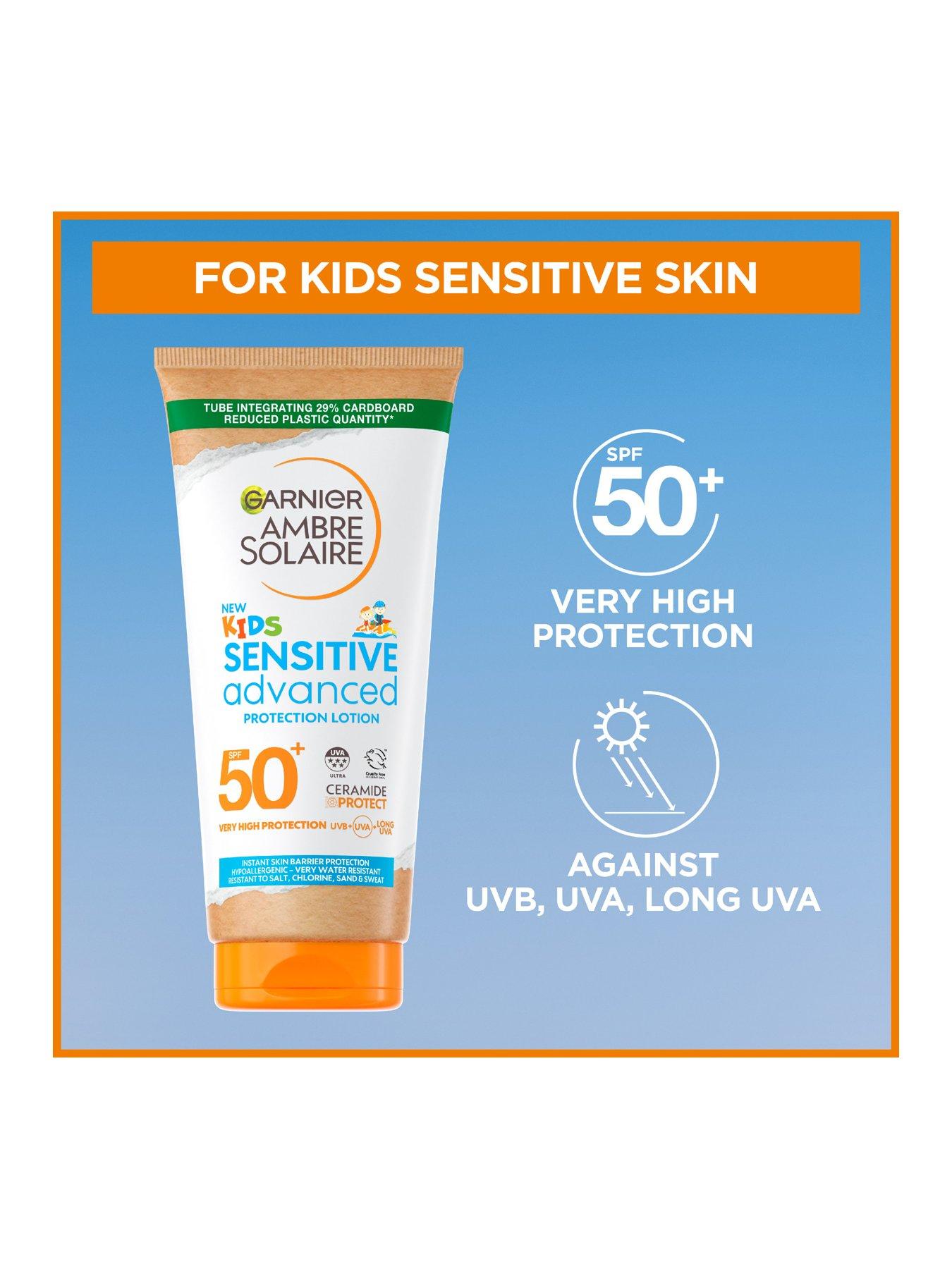 Image 3 of 5 of Garnier Ambre Solaire SPF 50+ Sensitive Advanced Kids Hypoallergenic Sun Cream Lotion 175ml