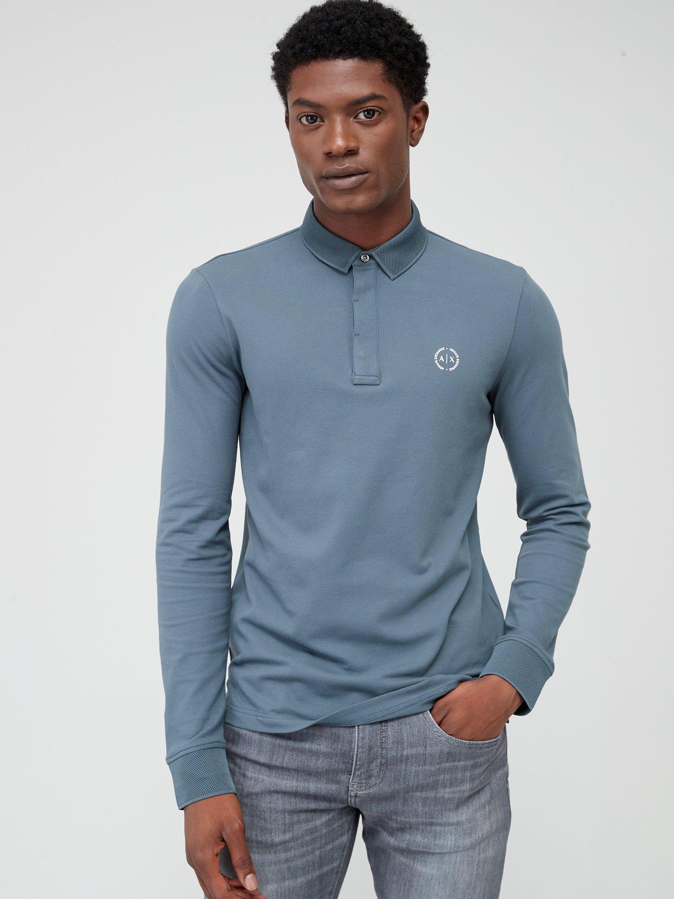 Ea7 long sleeve sale polo shirt