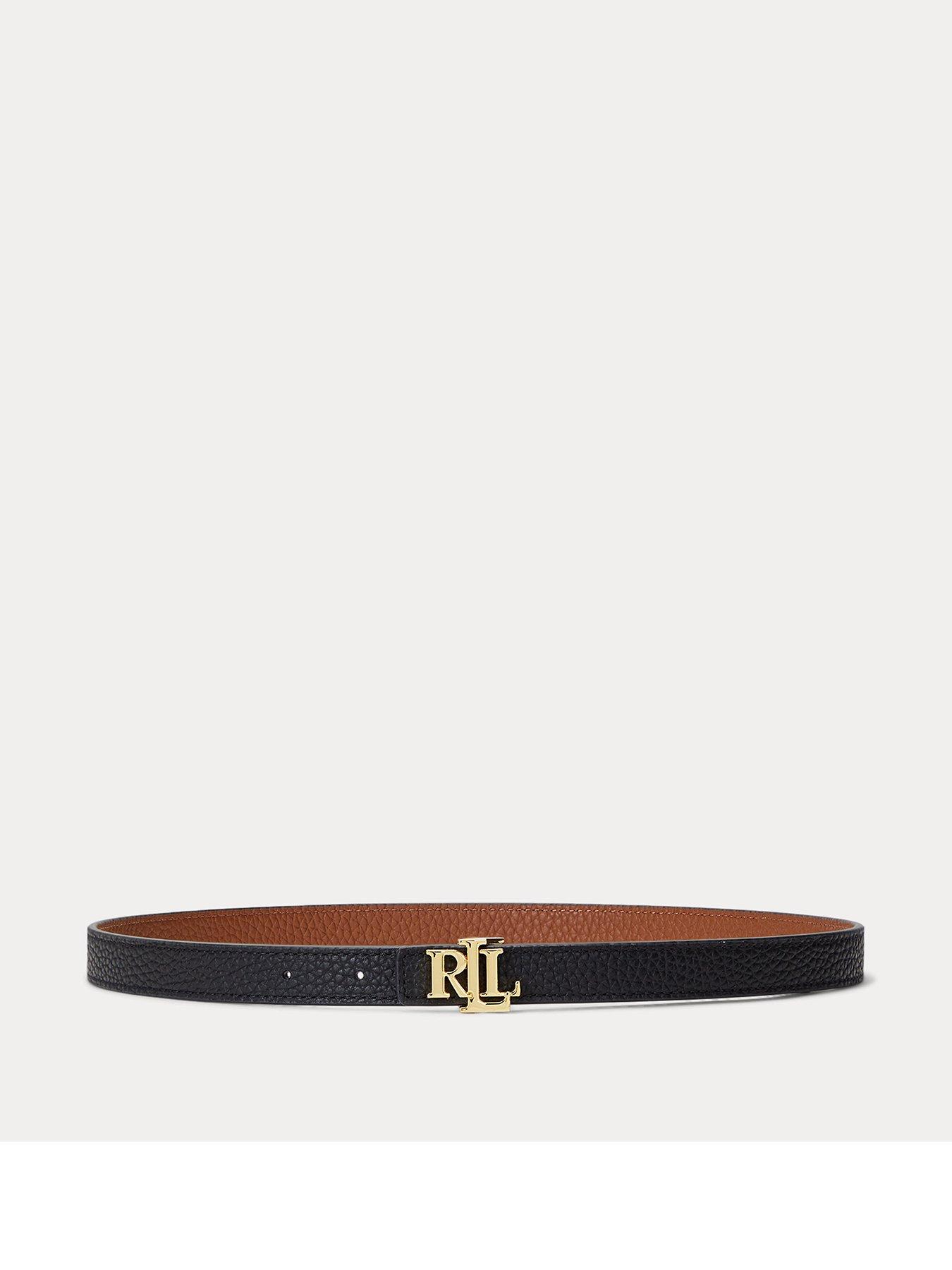 Lauren by Ralph Lauren Rev Lrl 20-belt-skinny - Black/lauren Tan | Very ...