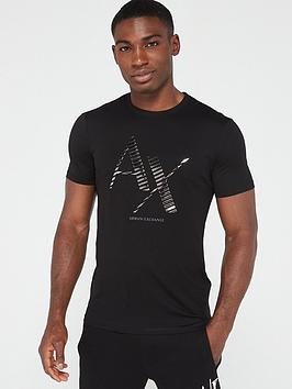armani exchange ax logo t-shirt - black