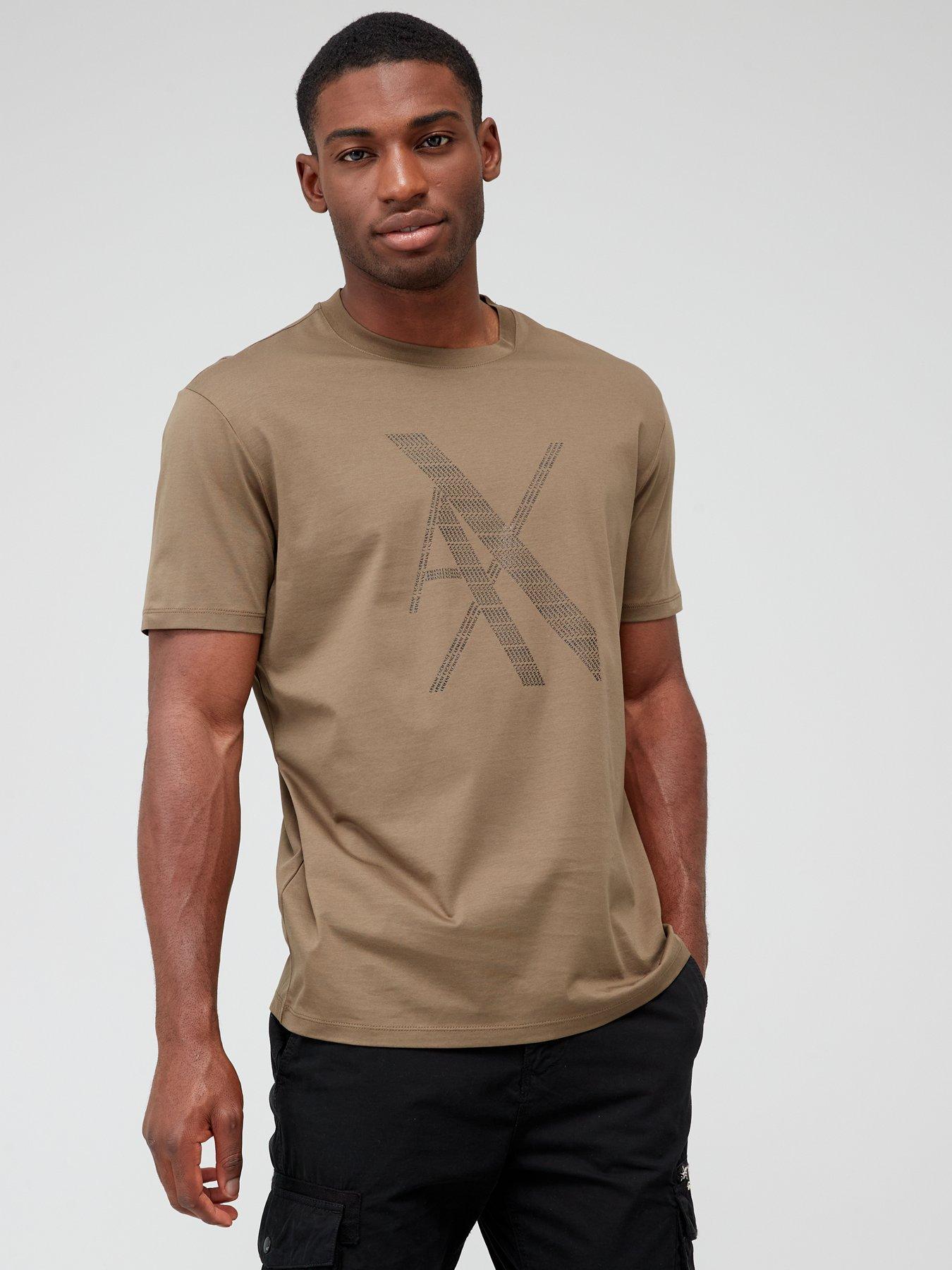 Khaki armani t best sale shirt