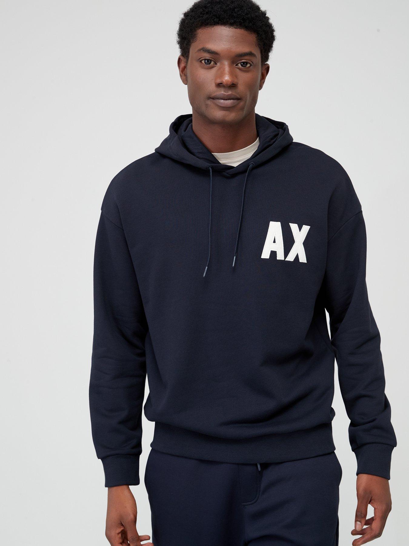 Armani Exchange Icon Logo Overhead Hoodie Navy very