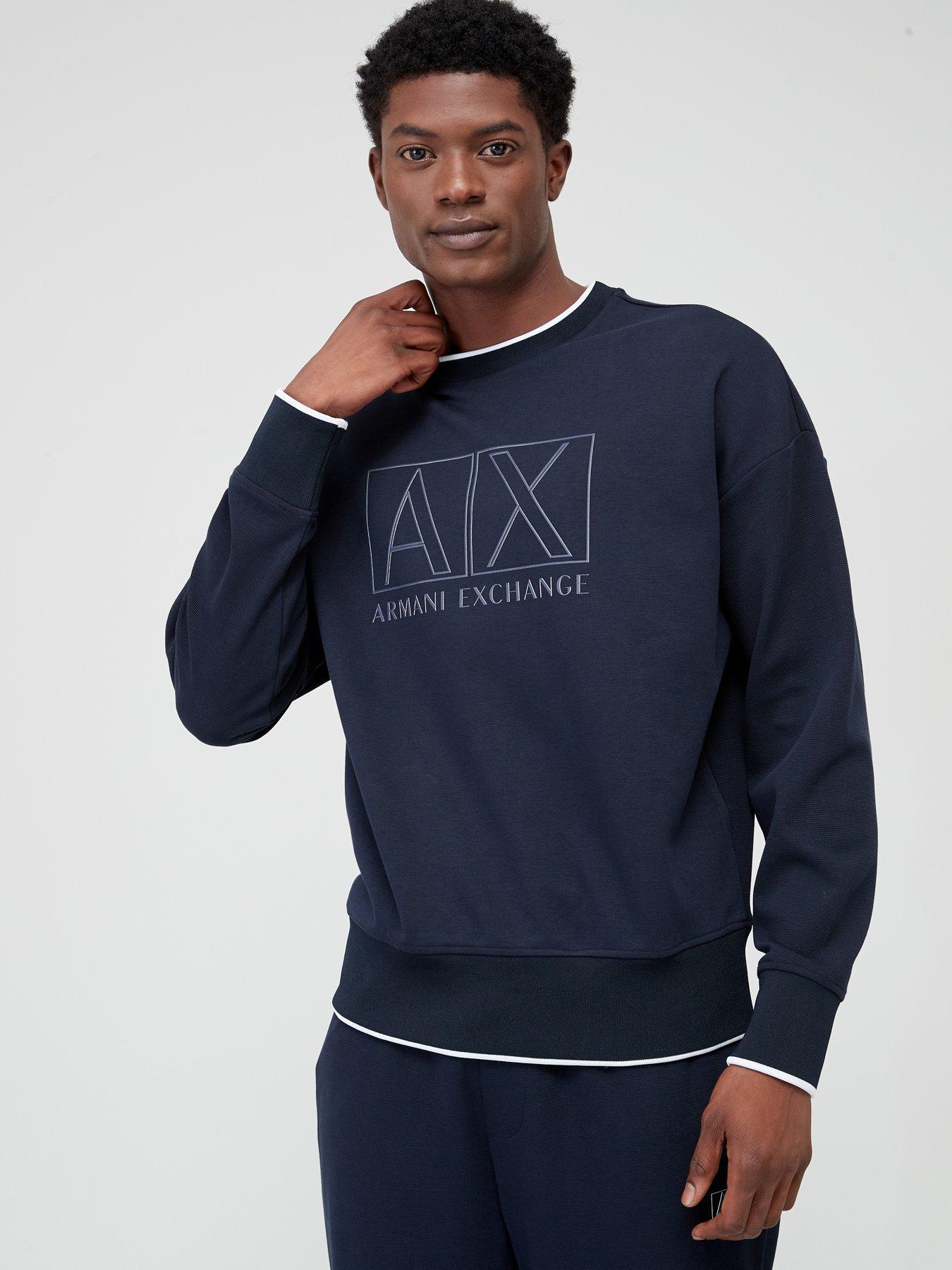 Armani Exchange Large Logo Sweatshirt Navy very