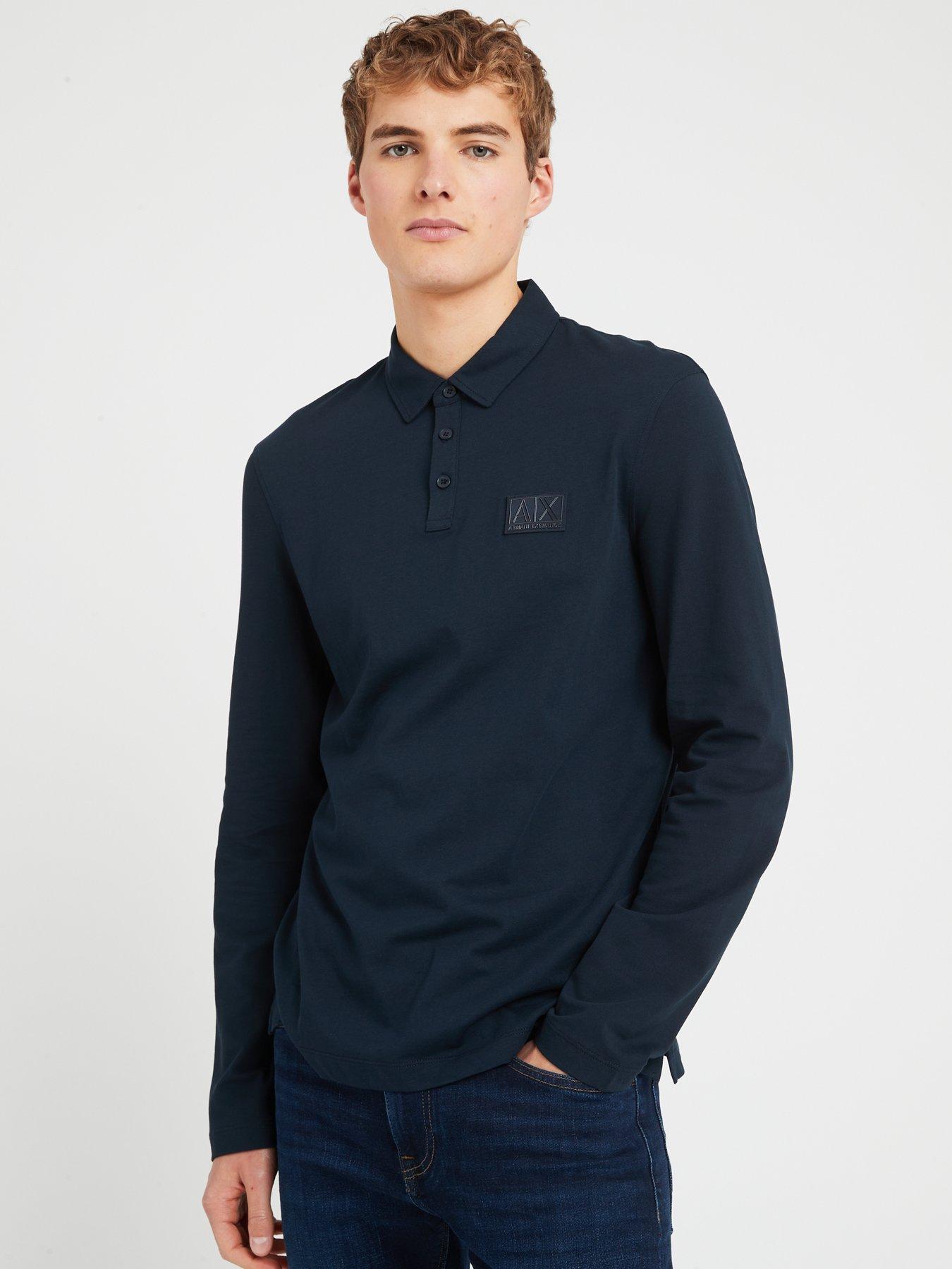 Armani long deals sleeve polo shirt