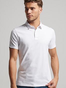 superdry studios jersey polo shirt - white