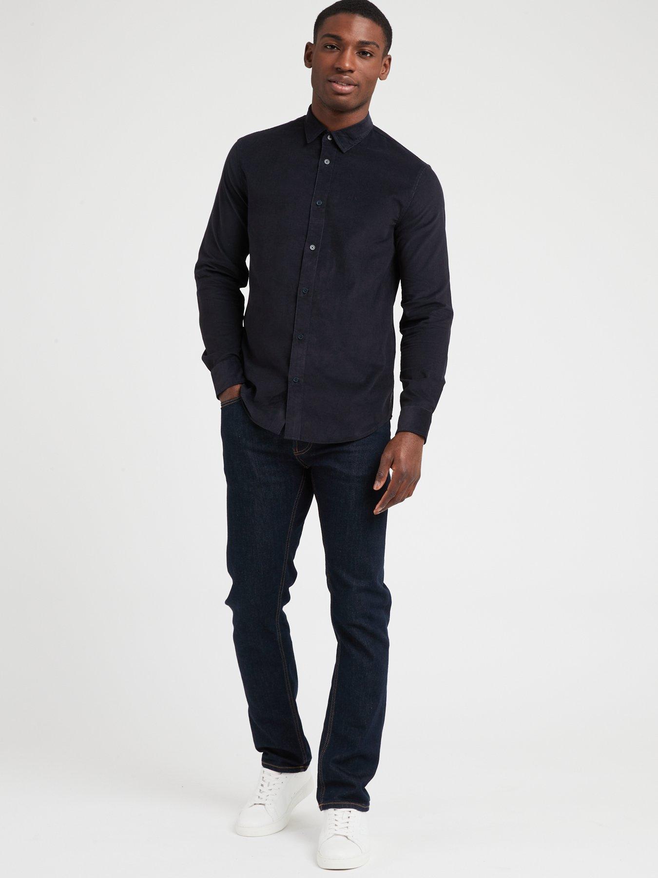 Image 3 of 5 of Armani Exchange Long Sleeve Shirt - Navy