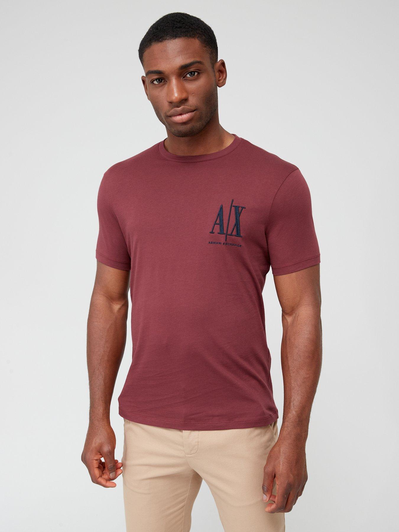 Dark red t outlet shirt men