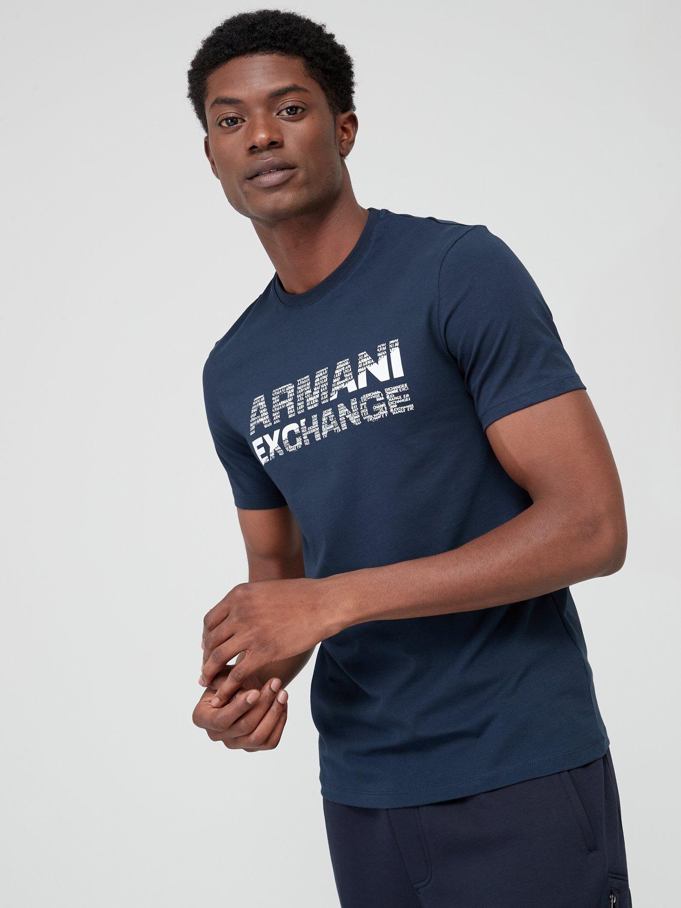 Armani exchange blue outlet t shirt