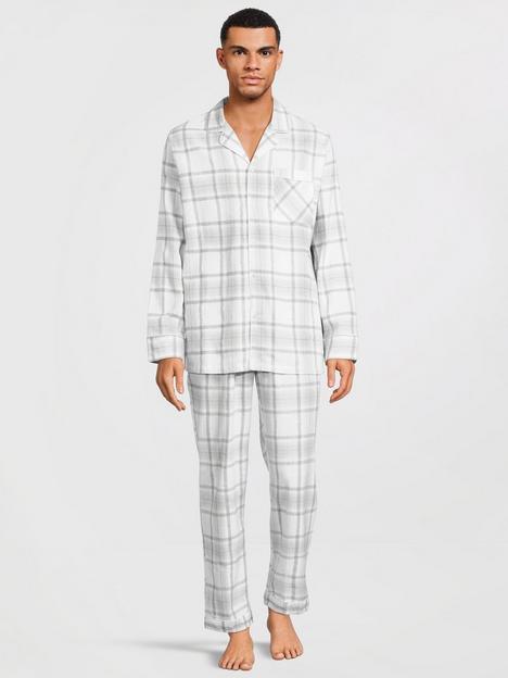 lucy-mecklenburgh-mensnbspfamily-woven-check-revere-pj-set-grey-check