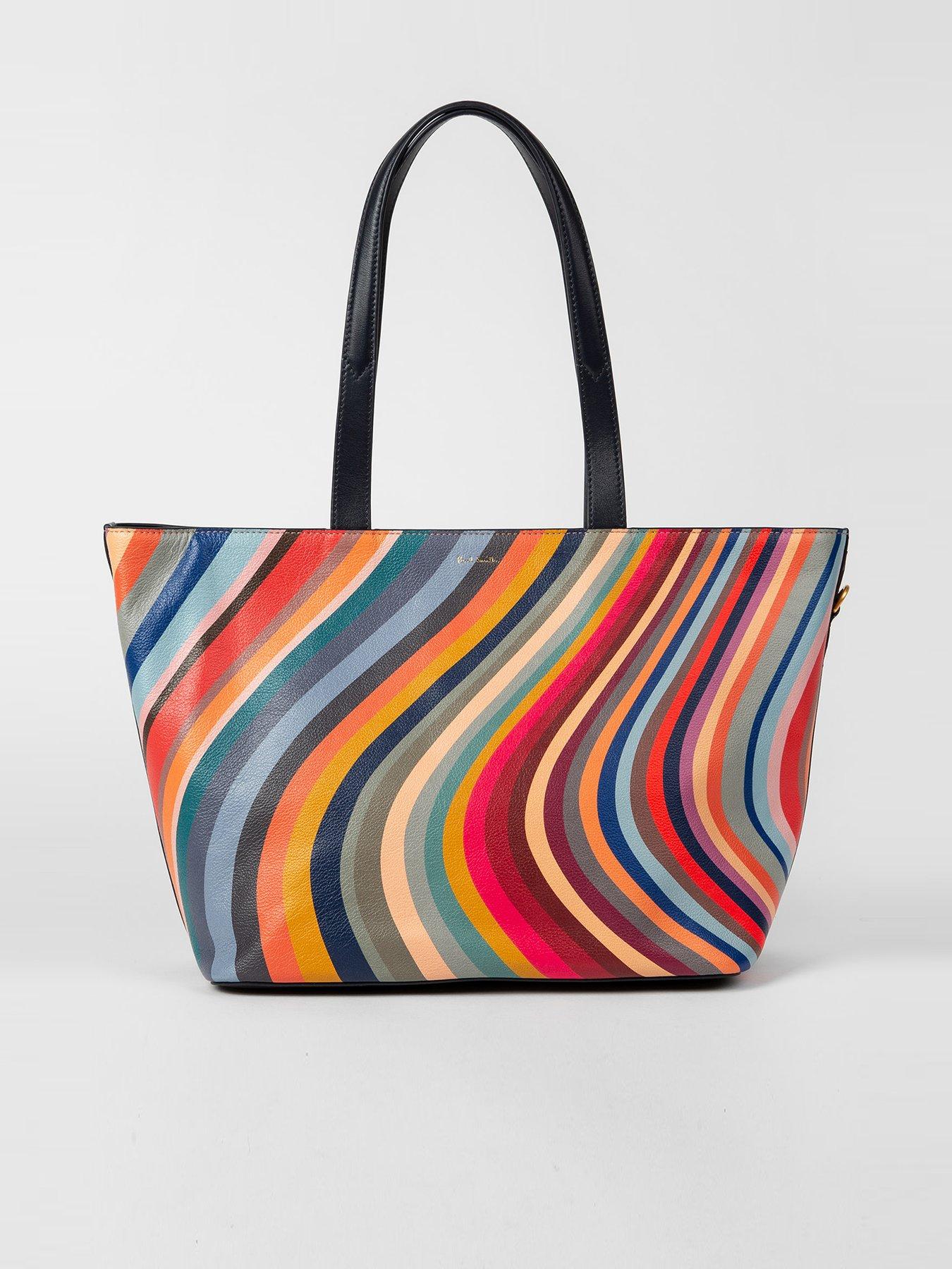 Paul Smith Black Swirl Leather Tote Bag