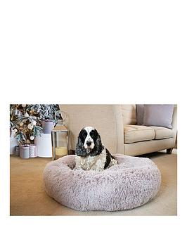 Product photograph of Zoon Calming Shaggy Faux Fur Bed - Silver Xl from very.co.uk