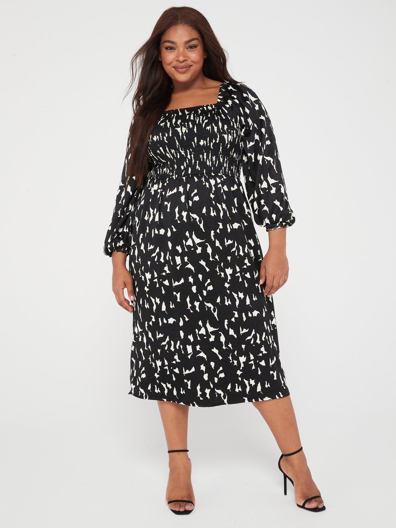 V by very mixed print hot sale midi dress